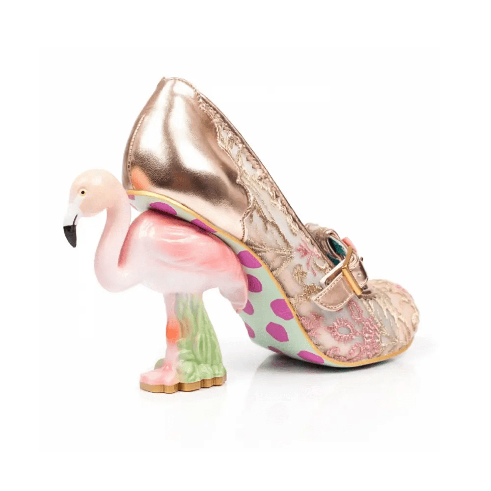 Luxury Pink Flamingo Platform Heels in Vegan Leather - Cosparty