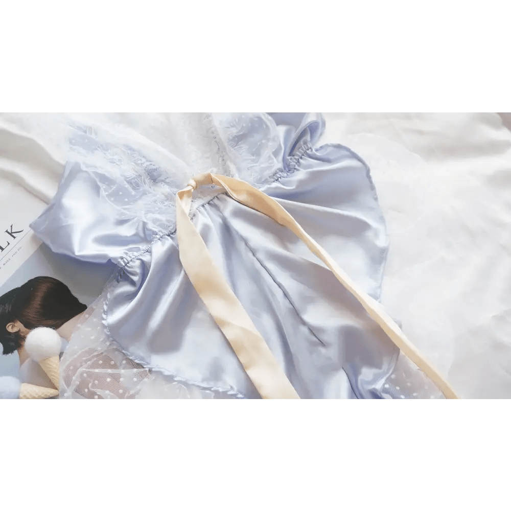 Luxury Silk and Lace Lingerie Set with Exquisite Hand - Details - Cosparty