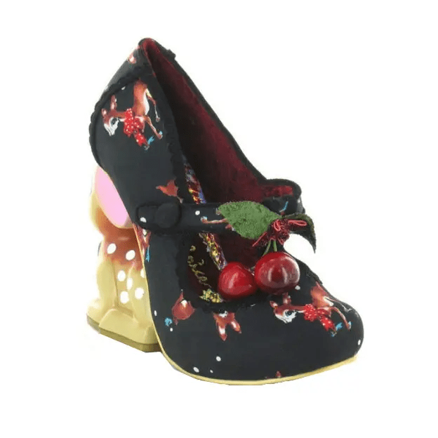 Luxury Vintage Inspired Baby Deer Platform Cherry Pumps - Cosparty