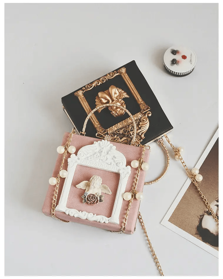 Luxury Vintage Victorian Angel Handbag with Cherub Design - Cosparty