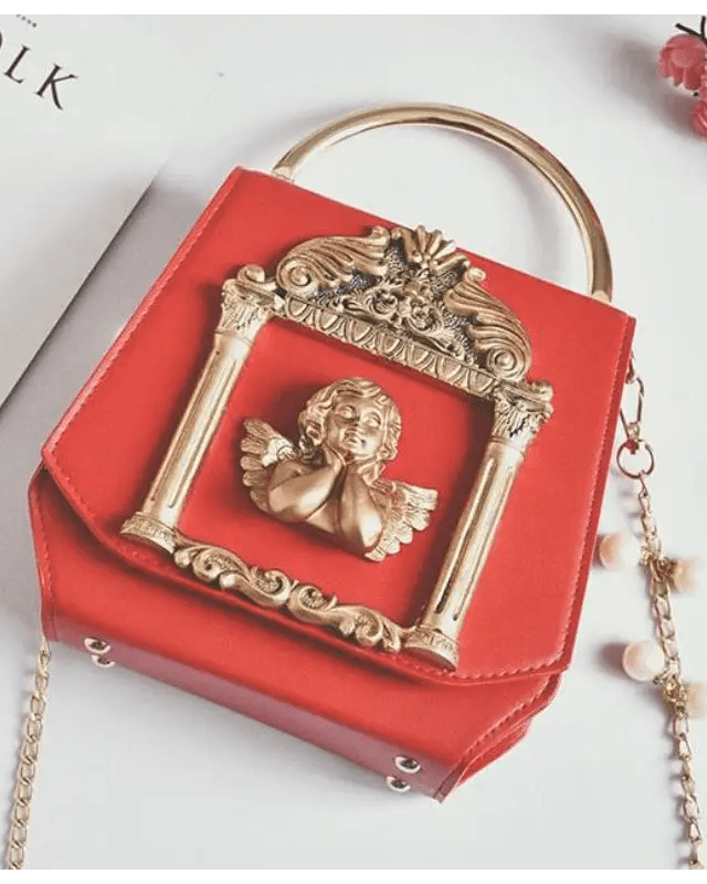 Luxury Vintage Victorian Angel Handbag with Cherub Design - Cosparty