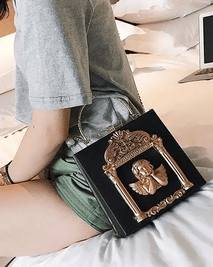 Luxury Vintage Victorian Angel Handbag with Cherub Design - Cosparty