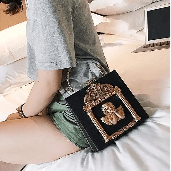 Luxury Vintage Victorian Angel Handbag with Cherub Design - Cosparty