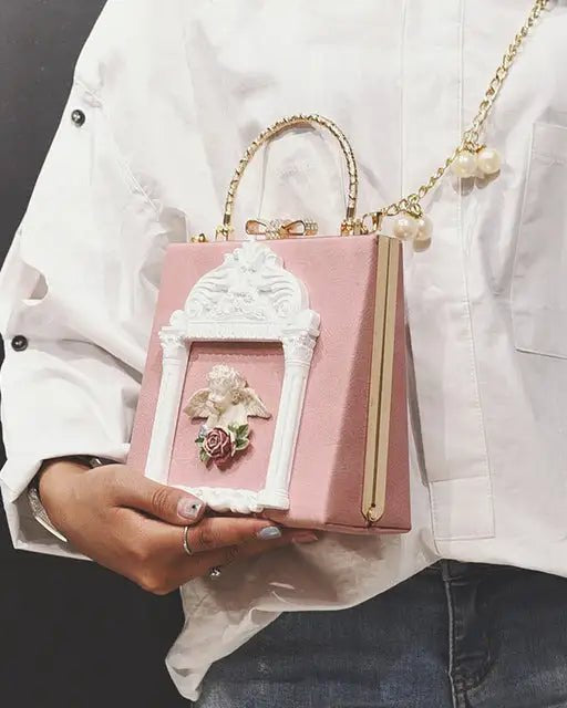 Luxury Vintage Victorian Angel Handbag with Cherub Design - Cosparty
