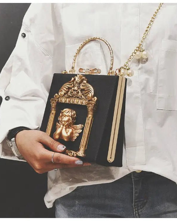 Luxury Vintage Victorian Angel Handbag with Cherub Design - Cosparty