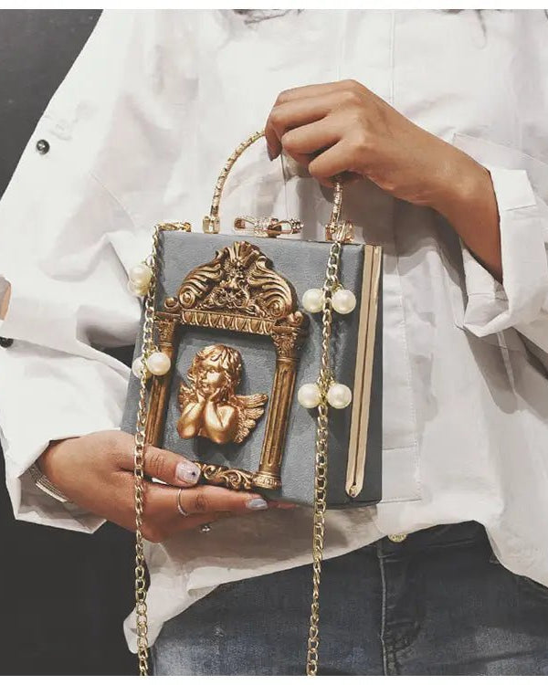 Luxury Vintage Victorian Angel Handbag with Cherub Design - Cosparty