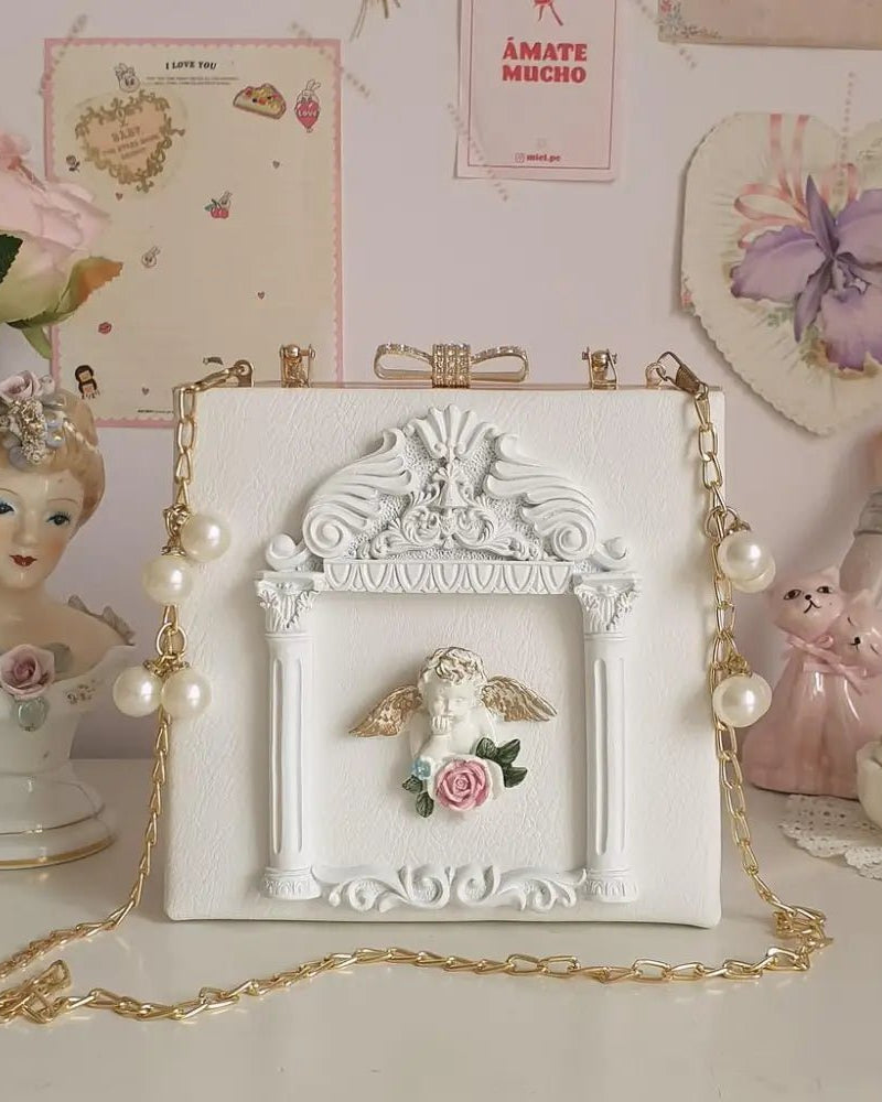 Luxury Vintage Victorian Angel Handbag with Cherub Design - Cosparty