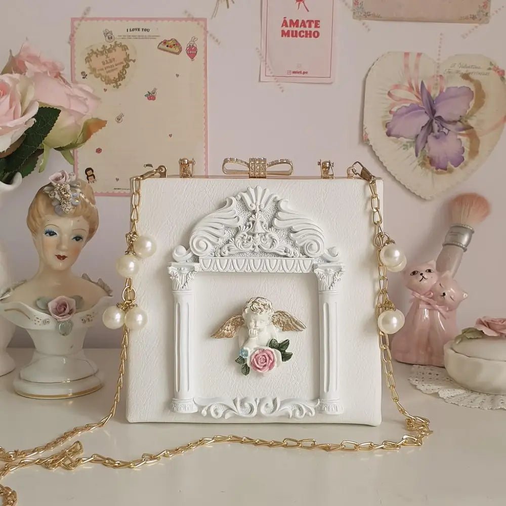 Luxury Vintage Victorian Angel Handbag with Cherub Design - Cosparty