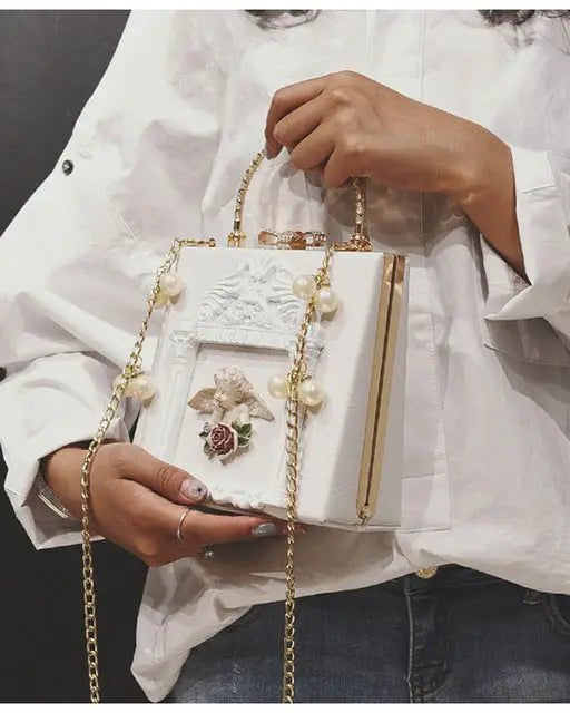 Luxury Vintage Victorian Angel Handbag with Cherub Design - Cosparty