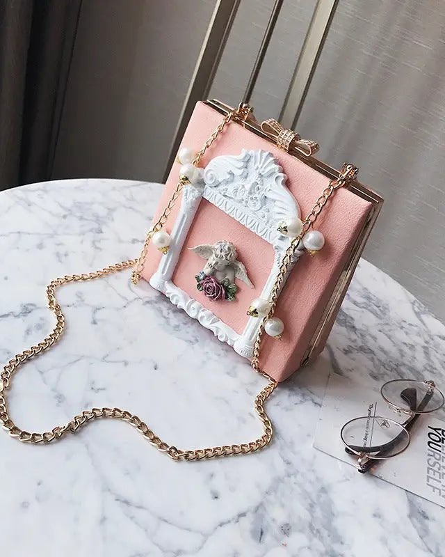 Luxury Vintage Victorian Angel Handbag with Cherub Design - Cosparty