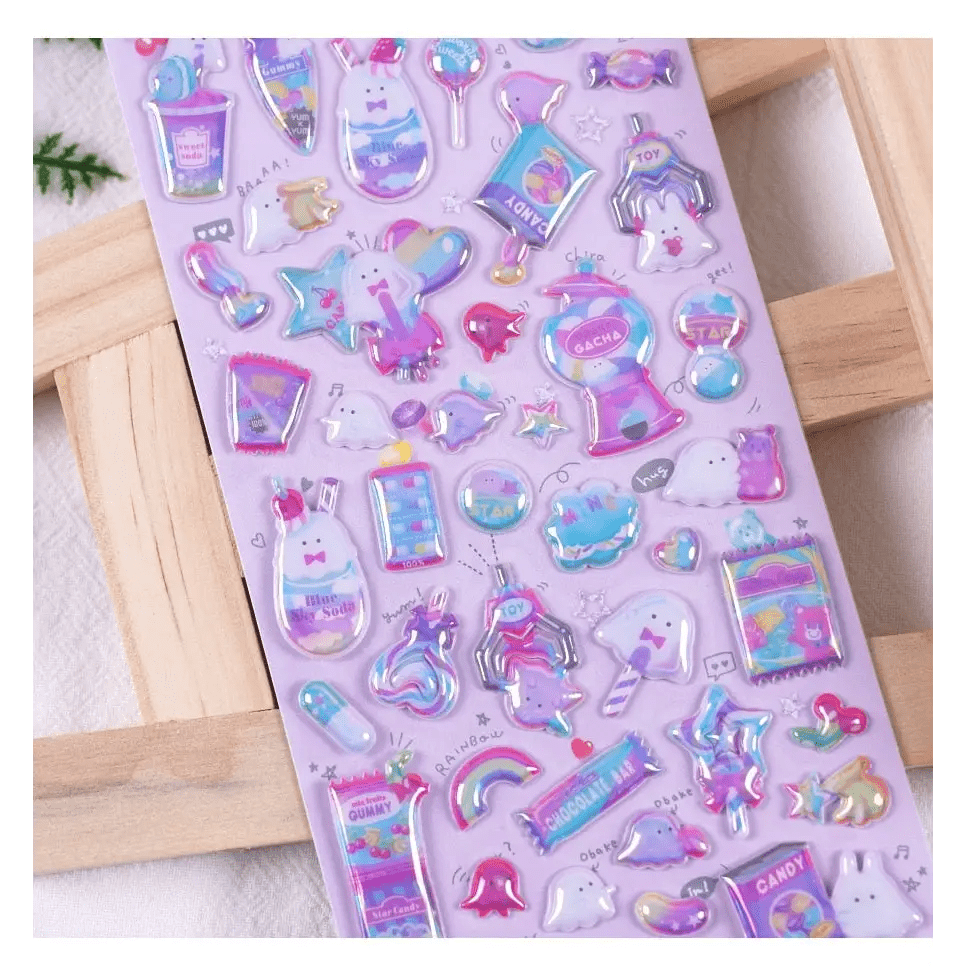 Magic Kingdom 3D Puffy Glitter Stickers - Cosparty