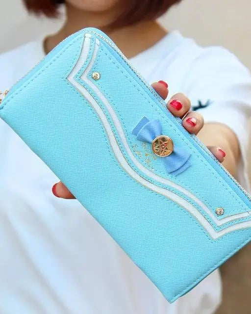 Magical Girl Inspired Zipper Clutch Wallet in Sailor Scout Style - Cosparty