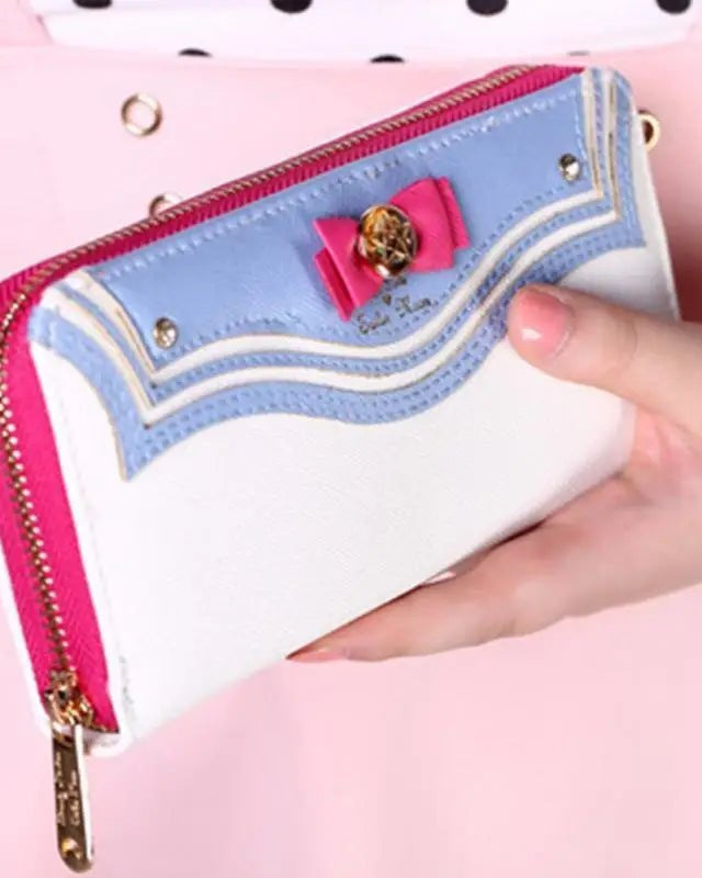 Magical Girl Inspired Zipper Clutch Wallet in Sailor Scout Style - Cosparty