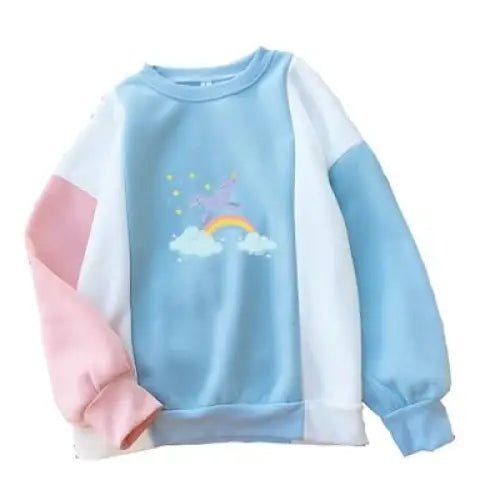 Magical Unicorn Pastel Patchwork Crewneck Sweatshirt - Cosparty