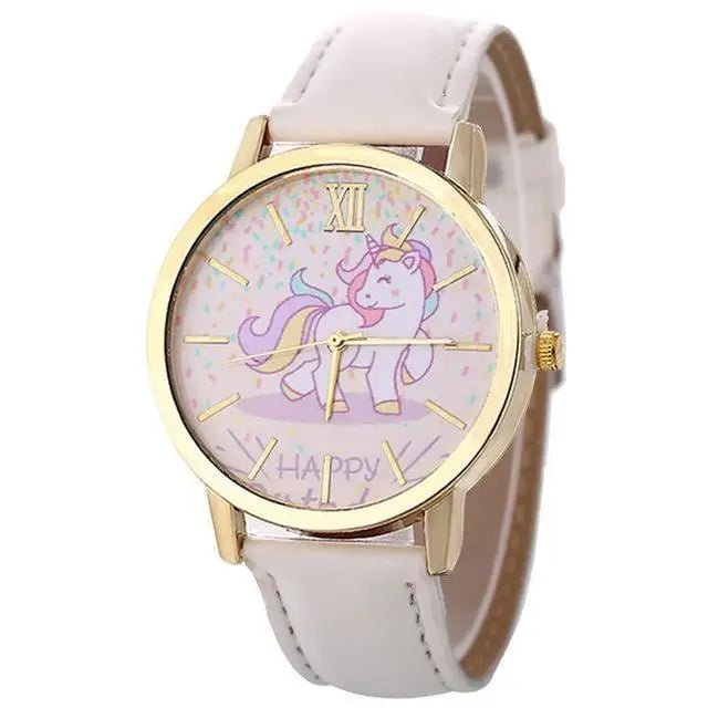 Magical Unicorn Wrist Watch with Gold Plated Hardware and Vegan Leather - Cosparty