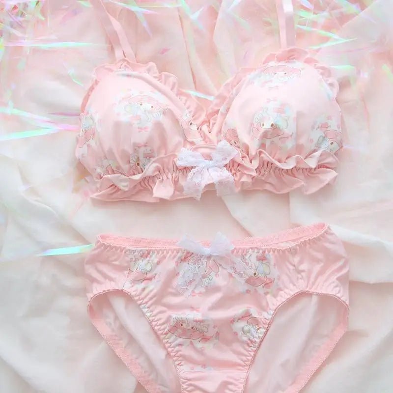 Melody Lingerie Set in Pastel Pink for Kawaii Cosplay Fun - Cosparty