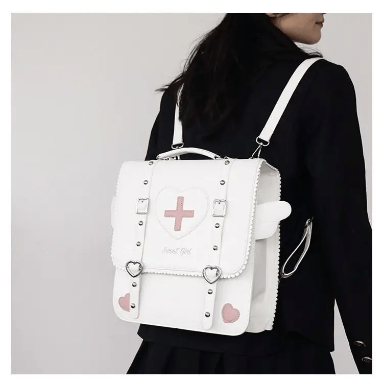 Menhera Inspired Paste Goth Backpack Purse with Heart Design - Cosparty