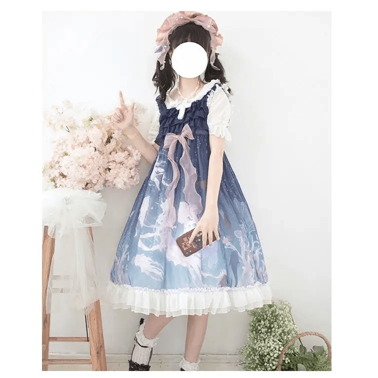 Midnight Blue Enchanted Ocean Lolita Dress for Little Princesses - Cosparty