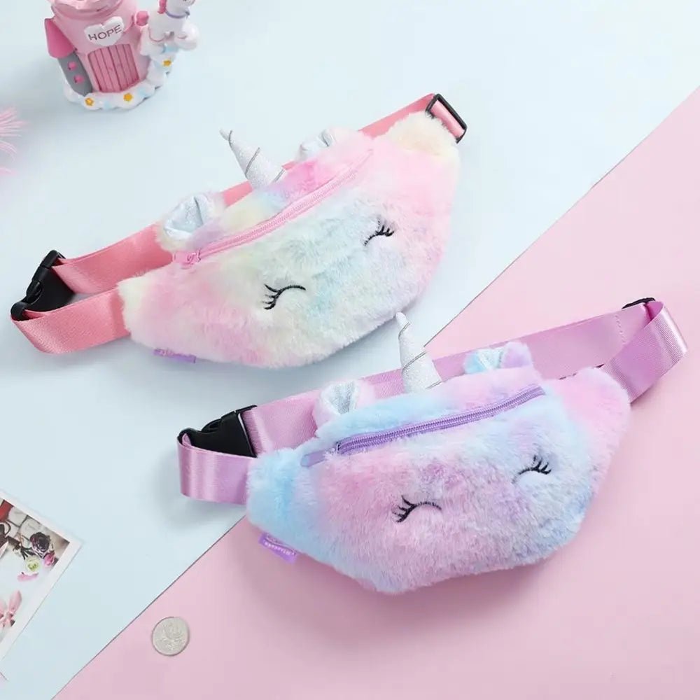 Milky Pastel Plush Unicorn Fanny Packs for Kawaii and Lolita Fashion - Cosparty
