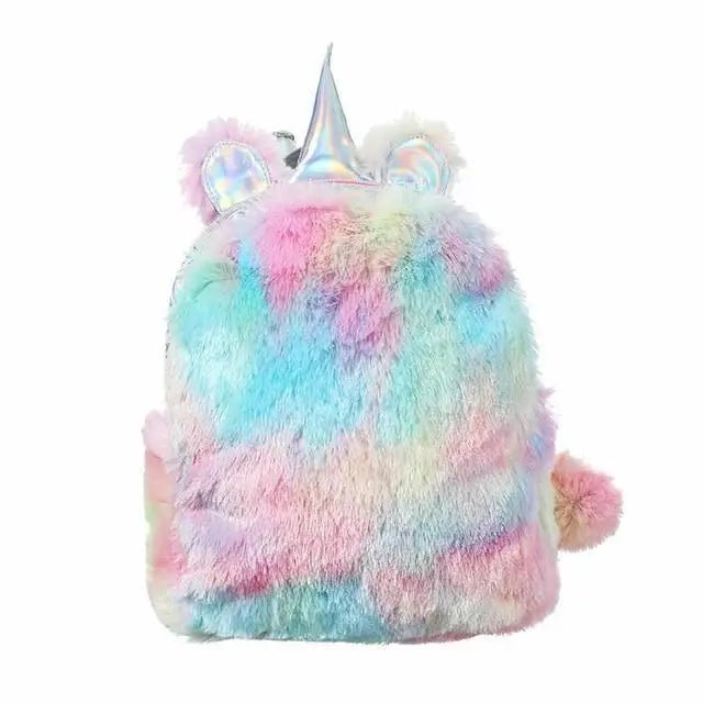 Milky Pastel Unicorn Backpack in Luxurious Vegan Fur New Condition - Cosparty