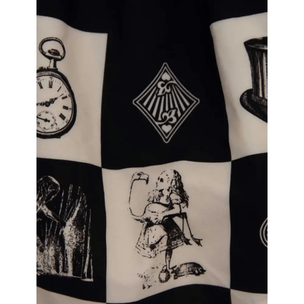 Monochrome Checkerboard Lolita Skirt Inspired by Blackjack and Chess - Cosparty