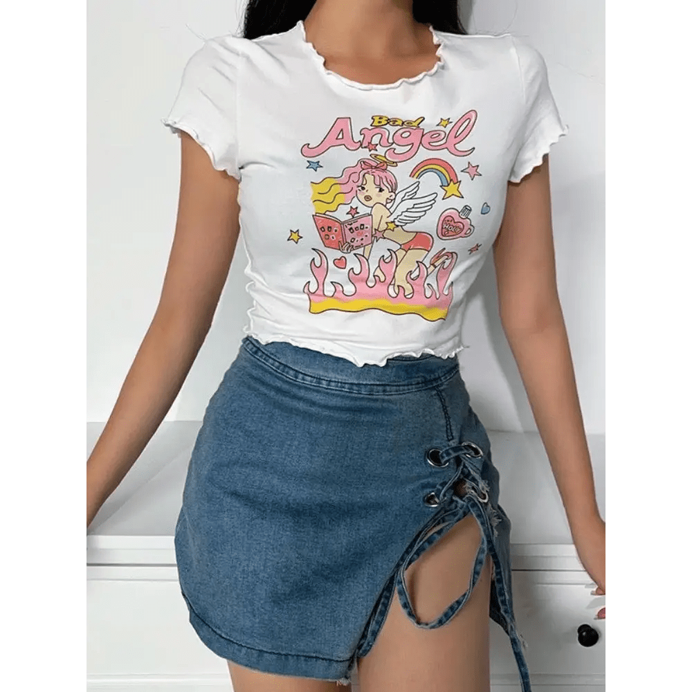Naughty Angel - Inspired Girly Crop Top - Cosparty