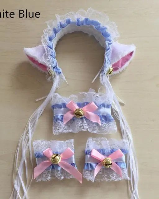 Neko Kitty Cat Complete Set with Headband, Collar, and Bracelets - Cosparty