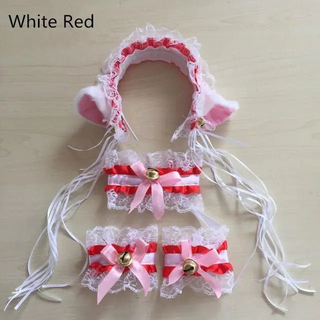 Neko Kitty Cat Complete Set with Headband, Collar, and Bracelets - Cosparty