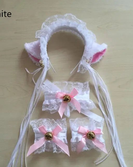 Neko Kitty Cat Complete Set with Headband, Collar, and Bracelets - Cosparty