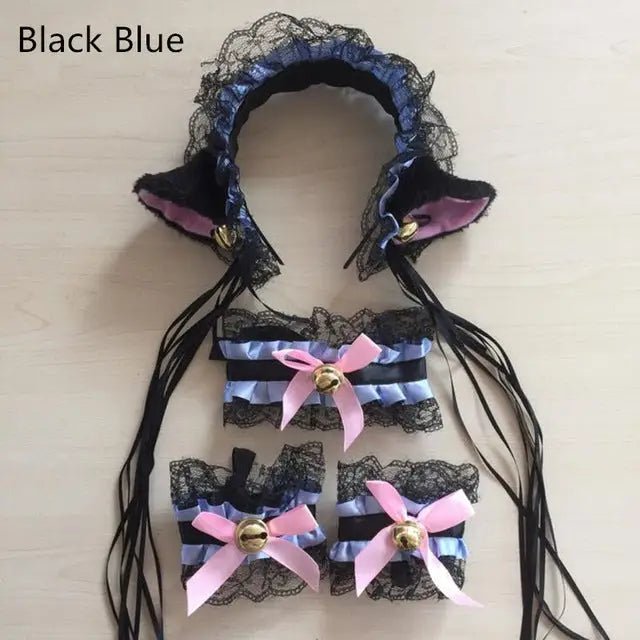 Neko Kitty Cat Complete Set with Headband, Collar, and Bracelets - Cosparty