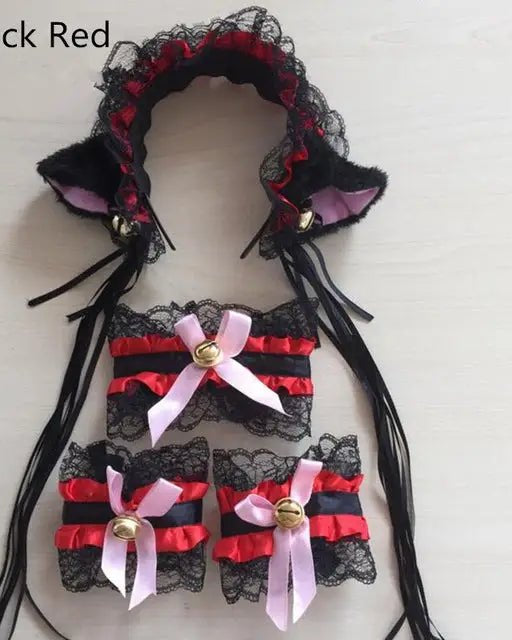 Neko Kitty Cat Complete Set with Headband, Collar, and Bracelets - Cosparty