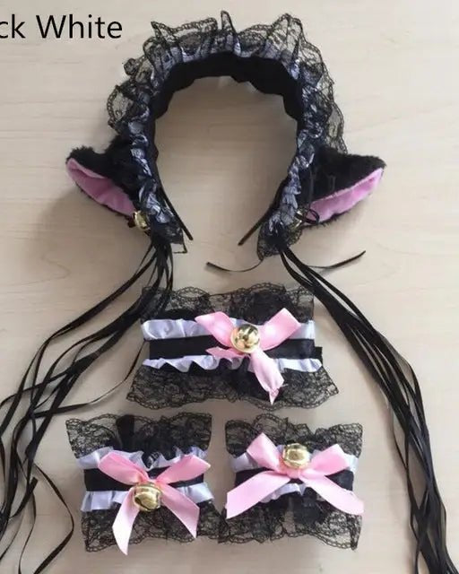 Neko Kitty Cat Complete Set with Headband, Collar, and Bracelets - Cosparty