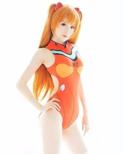 Neon Genesis Inspired Gamer Girl Bodysuit with Built - In Bra Liner - Cosparty