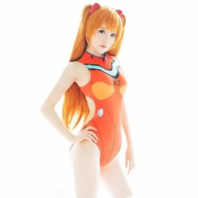 Neon Genesis Inspired Gamer Girl Bodysuit with Built - In Bra Liner - Cosparty