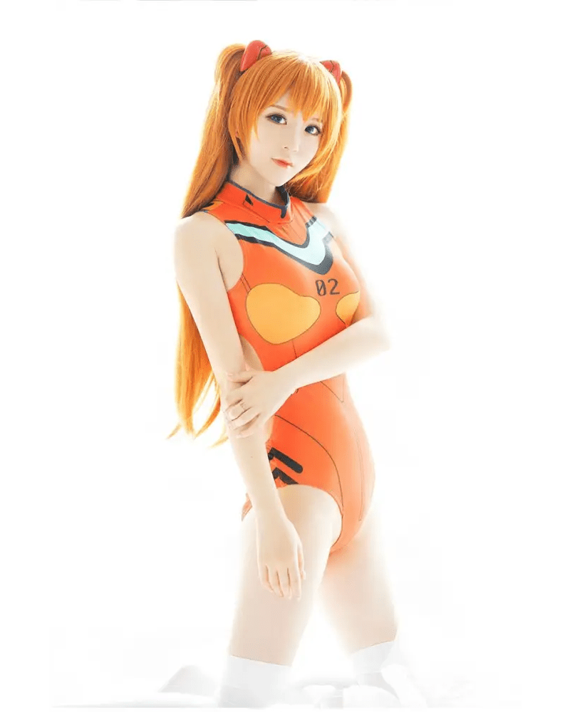 Neon Genesis Inspired Gamer Girl Bodysuit with Built - In Bra Liner - Cosparty