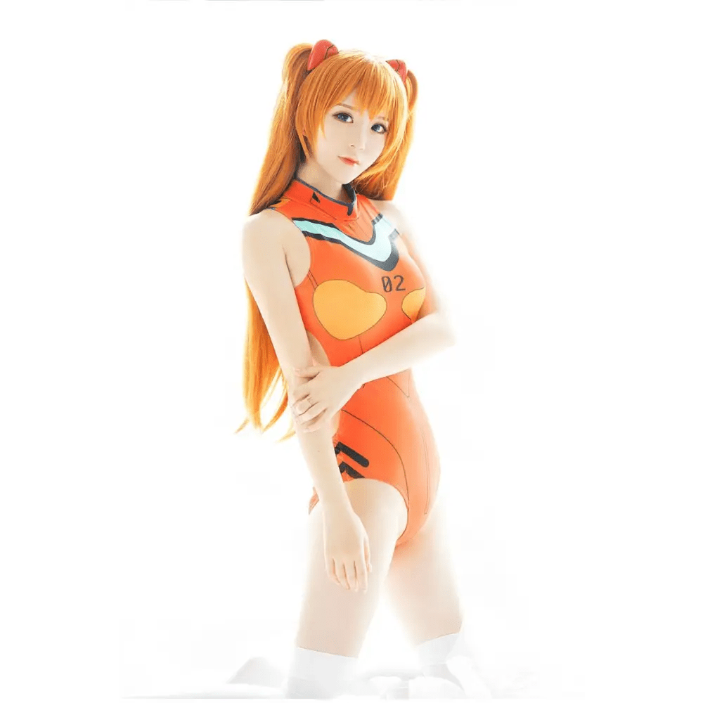 Neon Genesis Inspired Gamer Girl Bodysuit with Built - In Bra Liner - Cosparty