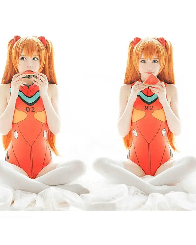 Neon Genesis Inspired Gamer Girl Bodysuit with Built - In Bra Liner - Cosparty