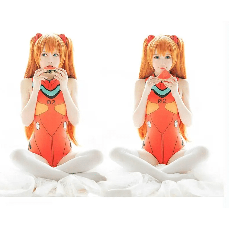 Neon Genesis Inspired Gamer Girl Bodysuit with Built - In Bra Liner - Cosparty