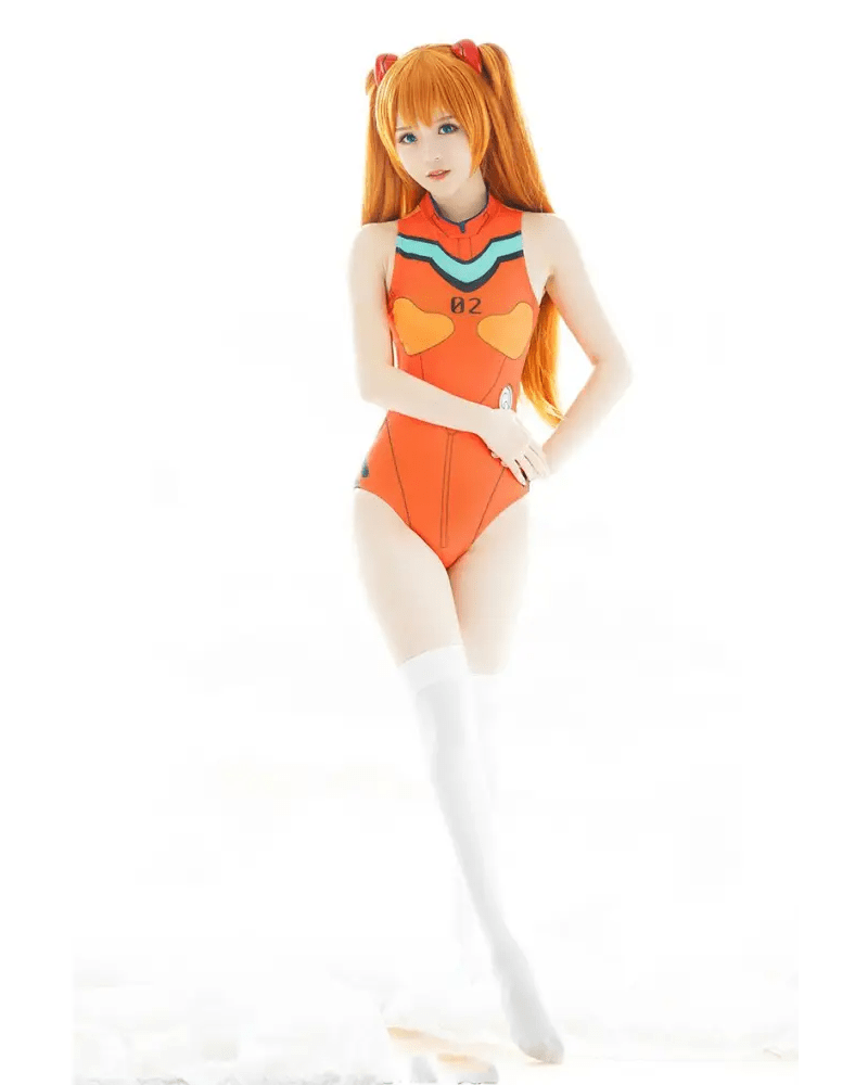 Neon Genesis Inspired Gamer Girl Bodysuit with Built - In Bra Liner - Cosparty