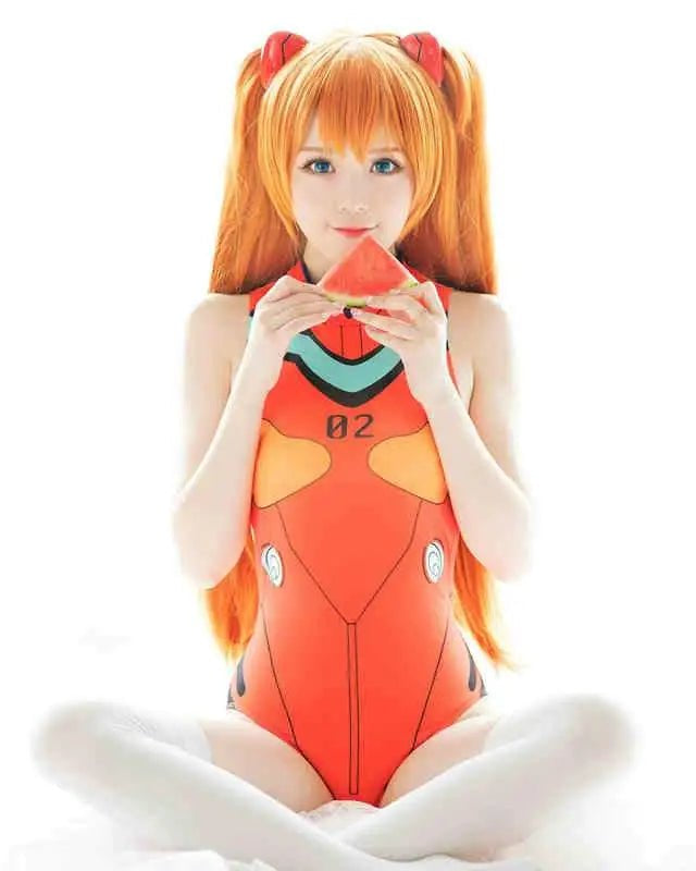 Neon Genesis Inspired Gamer Girl Bodysuit with Built - In Bra Liner - Cosparty