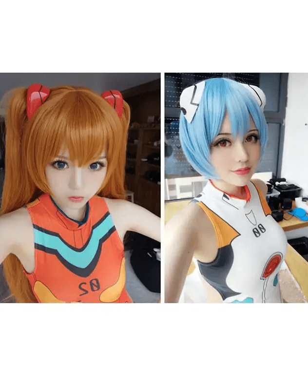 Neon Genesis Inspired Gamer Girl Bodysuit with Built - In Bra Liner - Cosparty
