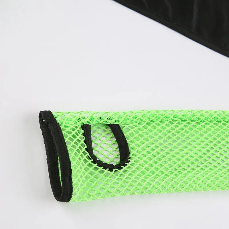 Neon Green Butterfly Crop Top with Mesh Long Sleeves - Cosparty