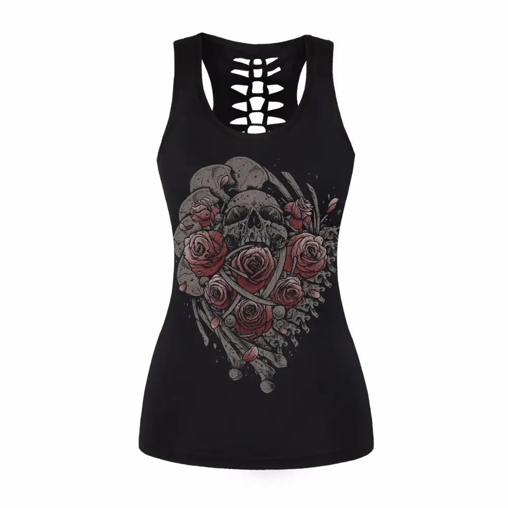 Open - Back Gothic Tank Top for Summer Style - Cosparty