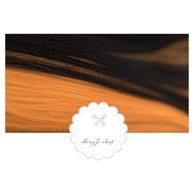 Orange and Black Two Tone Medium Length Lolita Wig in New Condition - Cosparty