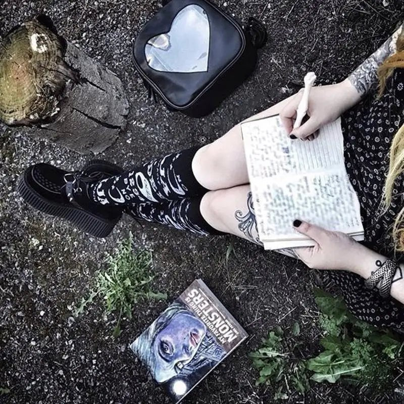 Ouija Board Knee Socks for Cozy Gothic Style - Cosparty