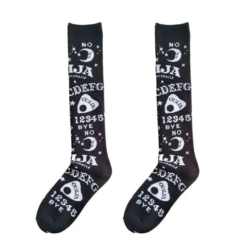 Ouija Board Knee Socks for Cozy Gothic Style - Cosparty