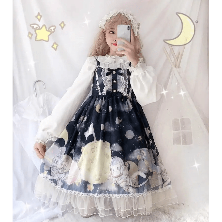 Outerspace Alien Inspired Lolita Dress for Cosmic Princesses - Cosparty