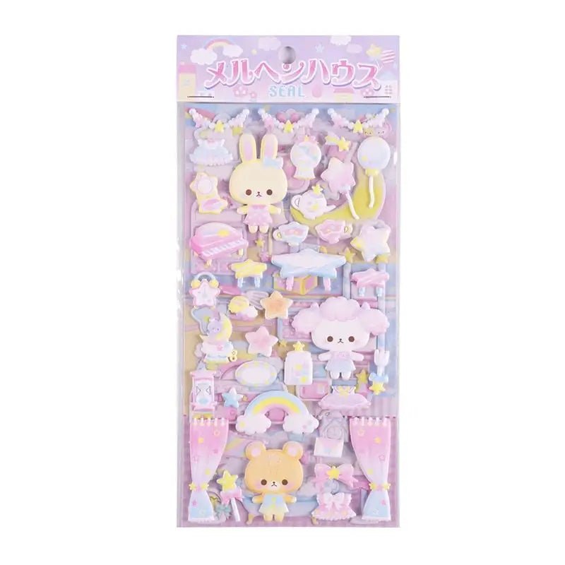 Pastel Baby Bear Puffy Stickers for Creative Decoration - Cosparty