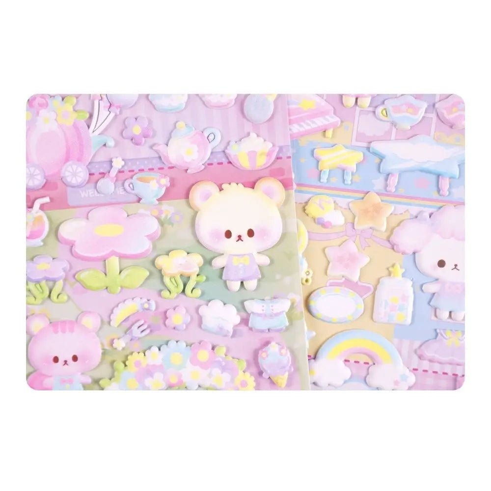 Pastel Baby Bear Puffy Stickers for Creative Decoration - Cosparty