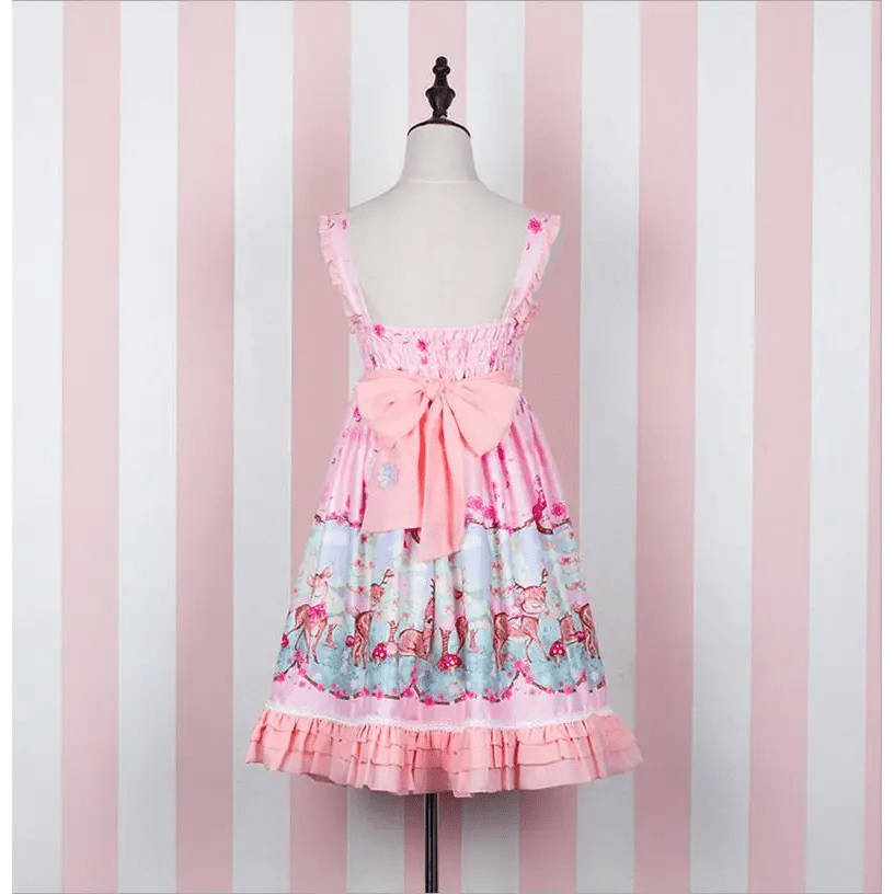 Pastel Baby Deer Lolita Dress for a Kawaii Princess Look - Cosparty